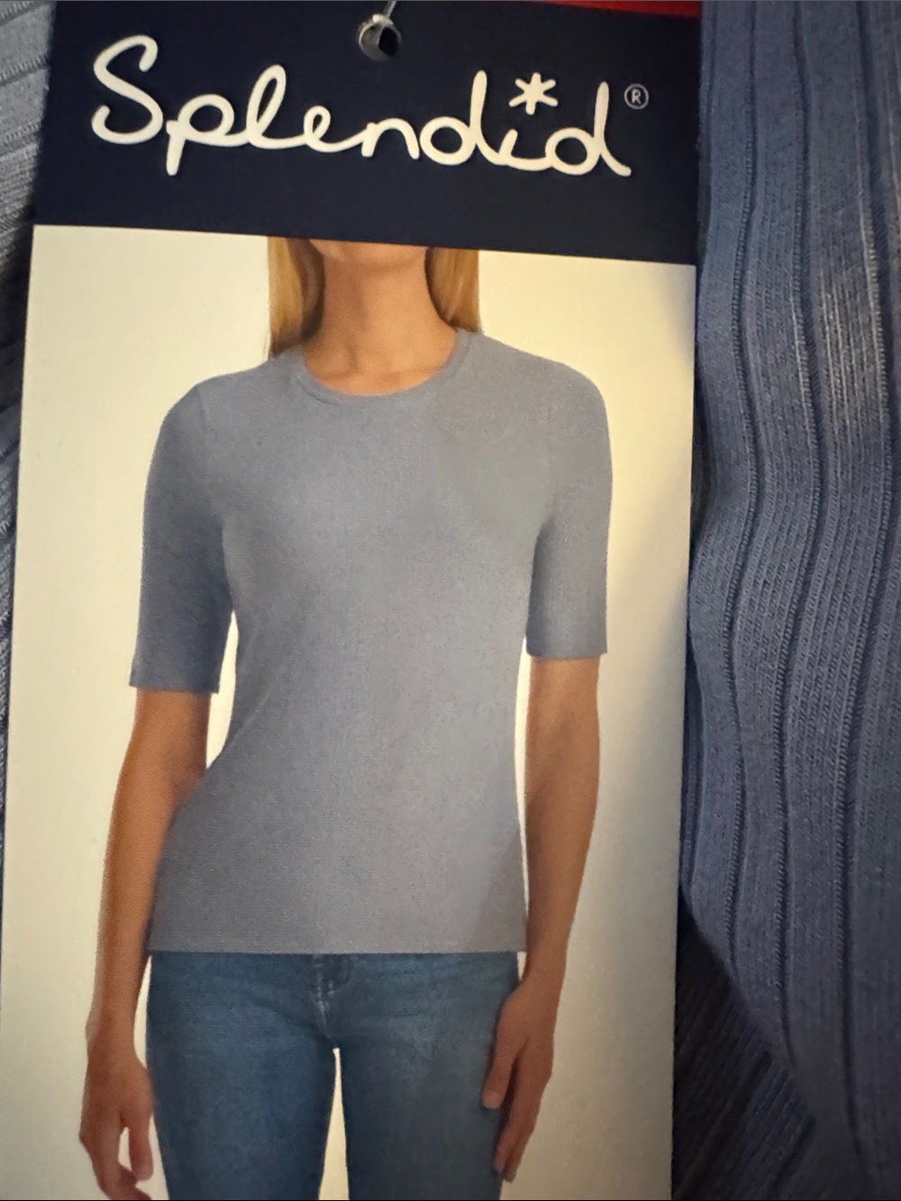 Splendid Light Blue Short Sleeve Crewneck Tee